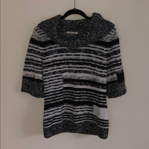 Short Sleeve Cowl Neck Sweater Turtle Neck SS M